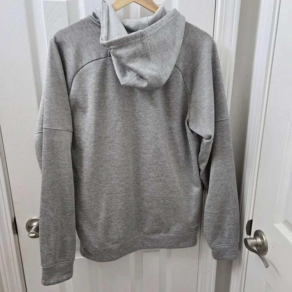 Adidas Mens Gray Hooded‎ Sweatshirt Size Medium Hoodie Athletic Athleisure *FLAW